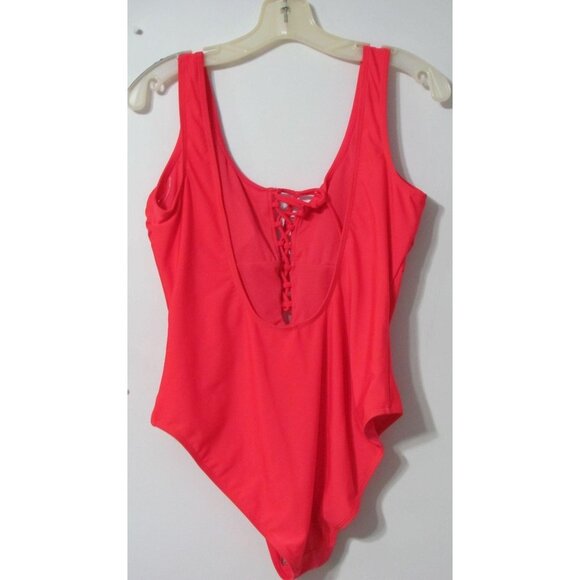 Hot Water One Piece Swim Suit Womens Lace Up Front - Picture 2 of 9